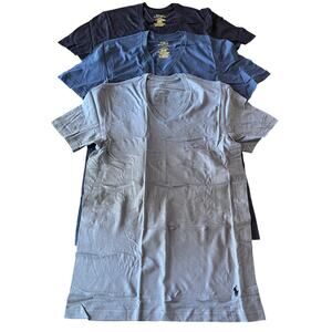 M2-95 POLO RALPH LAUREN NWT Men's VNeck TShirt 3PACK 100% Cotton Small